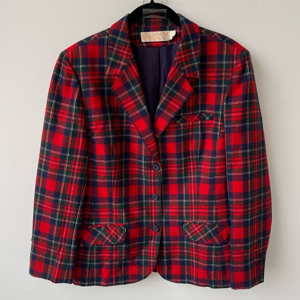 Pendleton Red Plaid Blazer